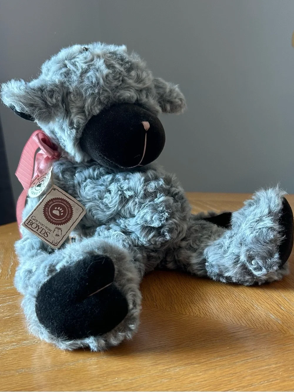 Vintage 1998 Boyds Bears Lucibelle Fuzzyfleece Lamb Plush Gray #55203-06 NWT